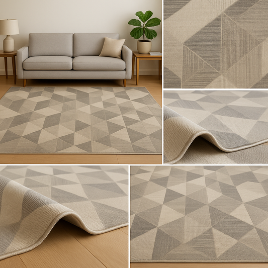 Monochrome Luxe Cube Area Rug – 10×13 ft