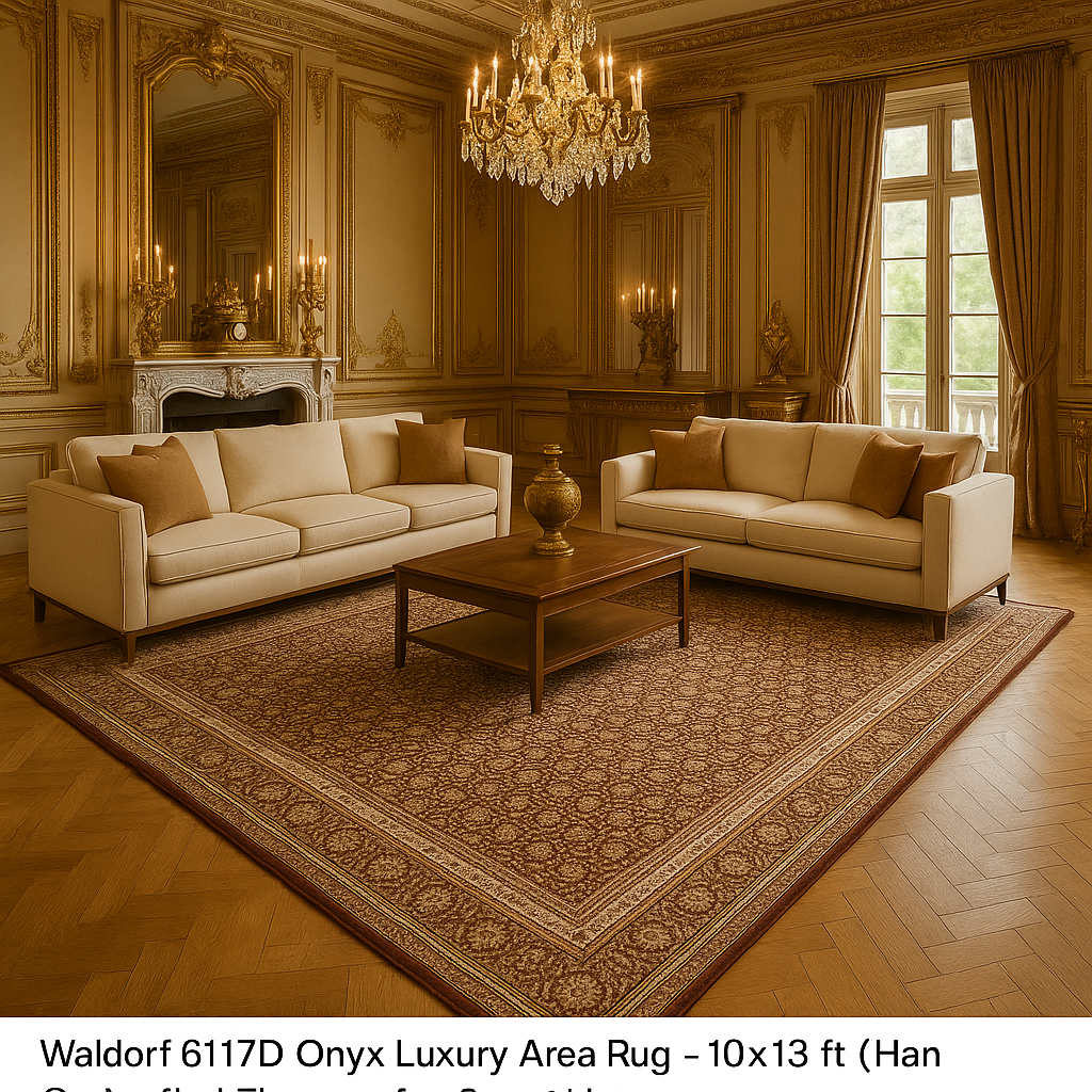 Waldorf 6117D Onyx Luxury Area Rug – 10x13 ft (Handcrafted Elegance for Grand Homes)